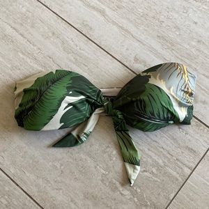 Beach Riot strapless palm print bikini top